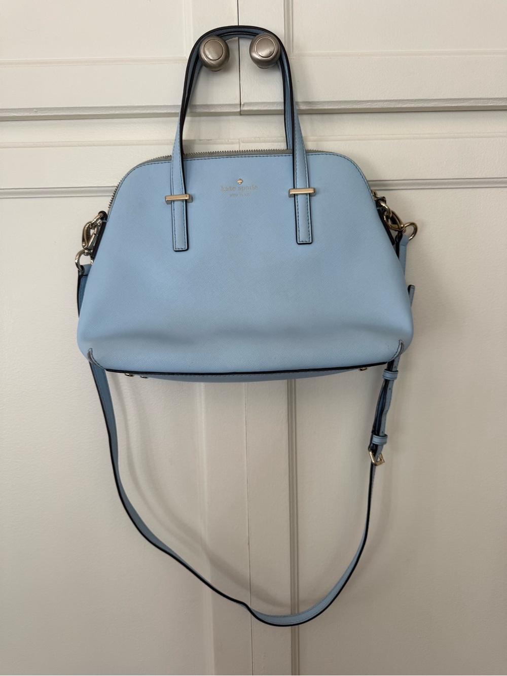 kate spade Pale Blue Dome Satchel with Crossbody Strap